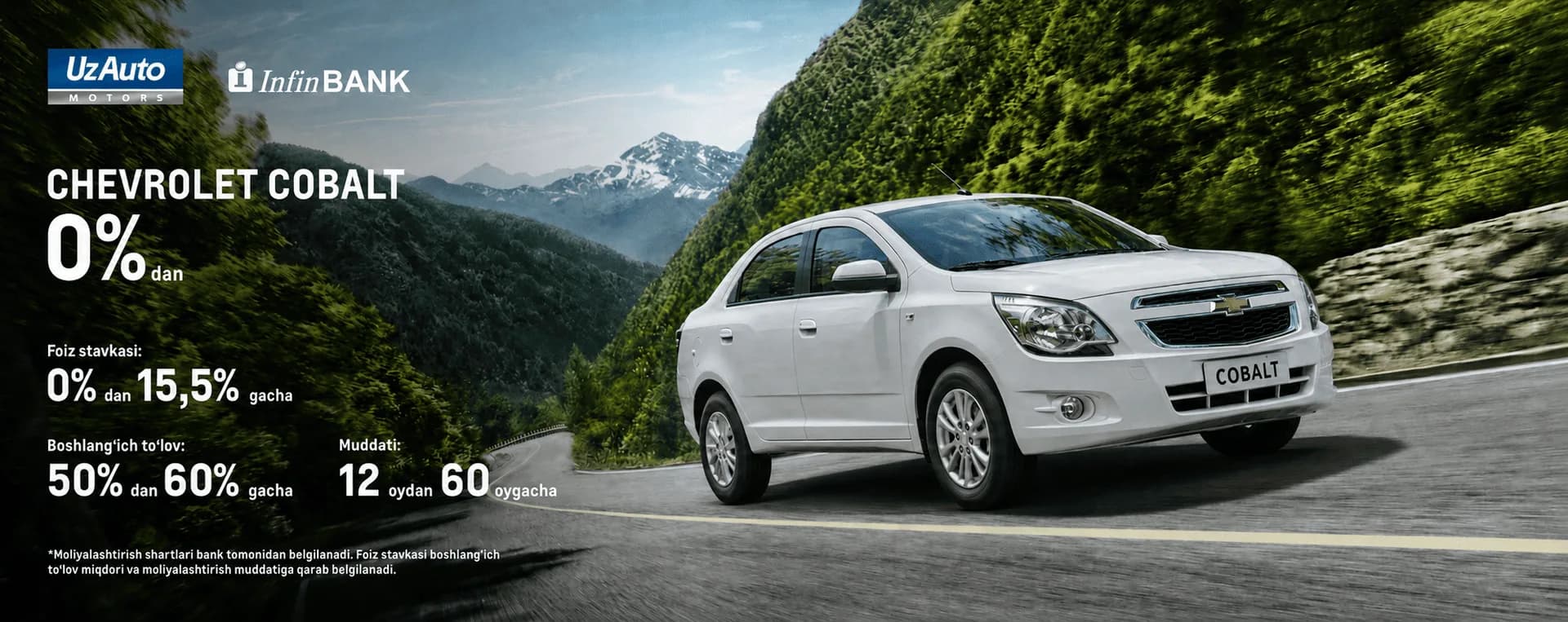 Chevrolet Cobalt InfinBANK bilan yanada qulay shartlarda!