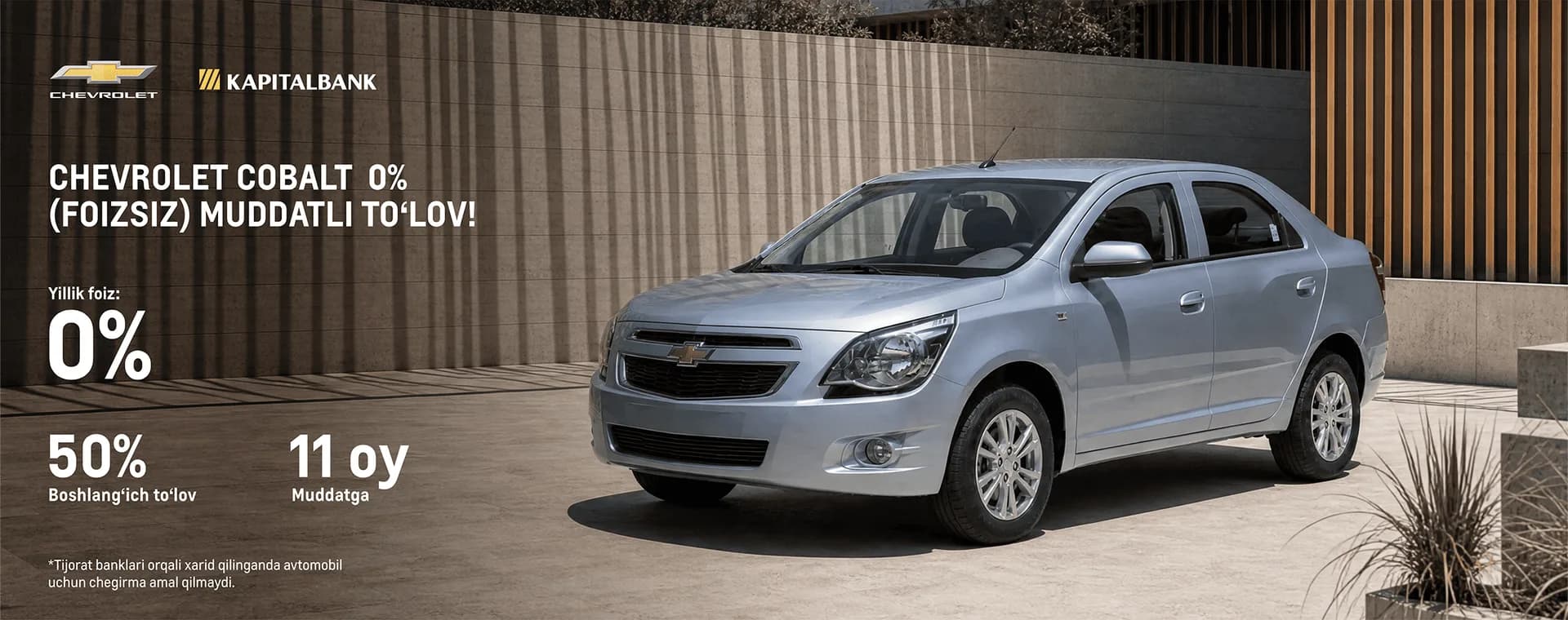 Chevrolet Cobalt - Kapitalbank bilan yanada qulay shartlarda!